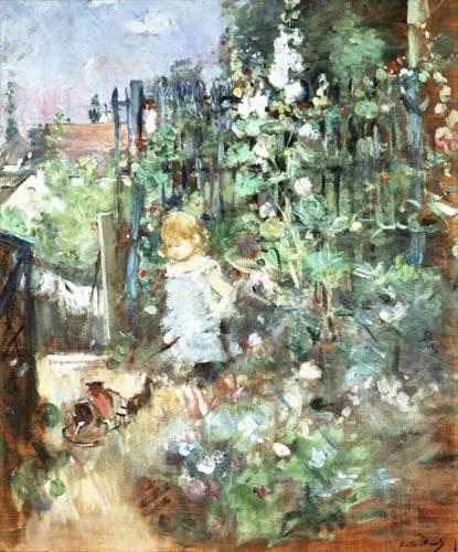 Berthe Morisot Child among Staked Roses France oil painting art